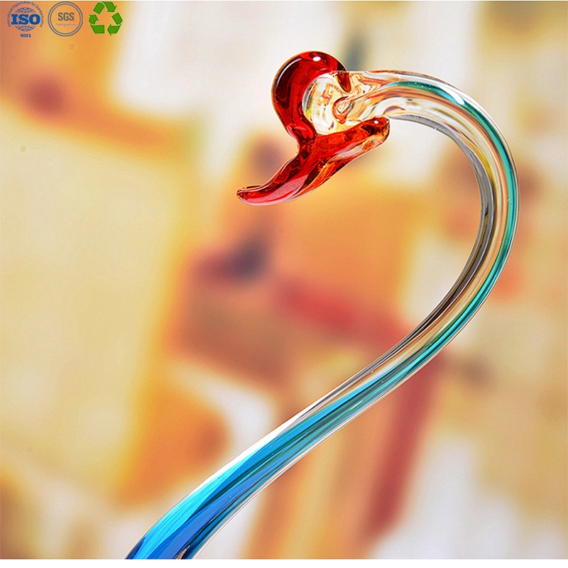 Blowing glass swan love gift
