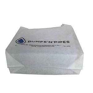 White 40 gsm eco friendly laminated U cut non woven grocery bags with logo