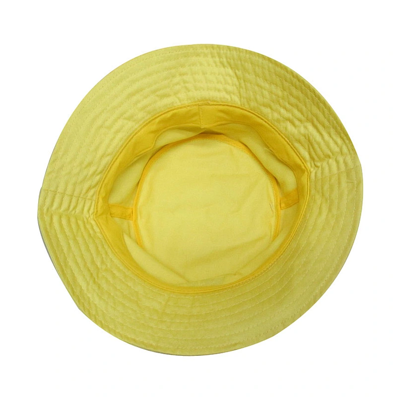 yellow plain lady bucket hat