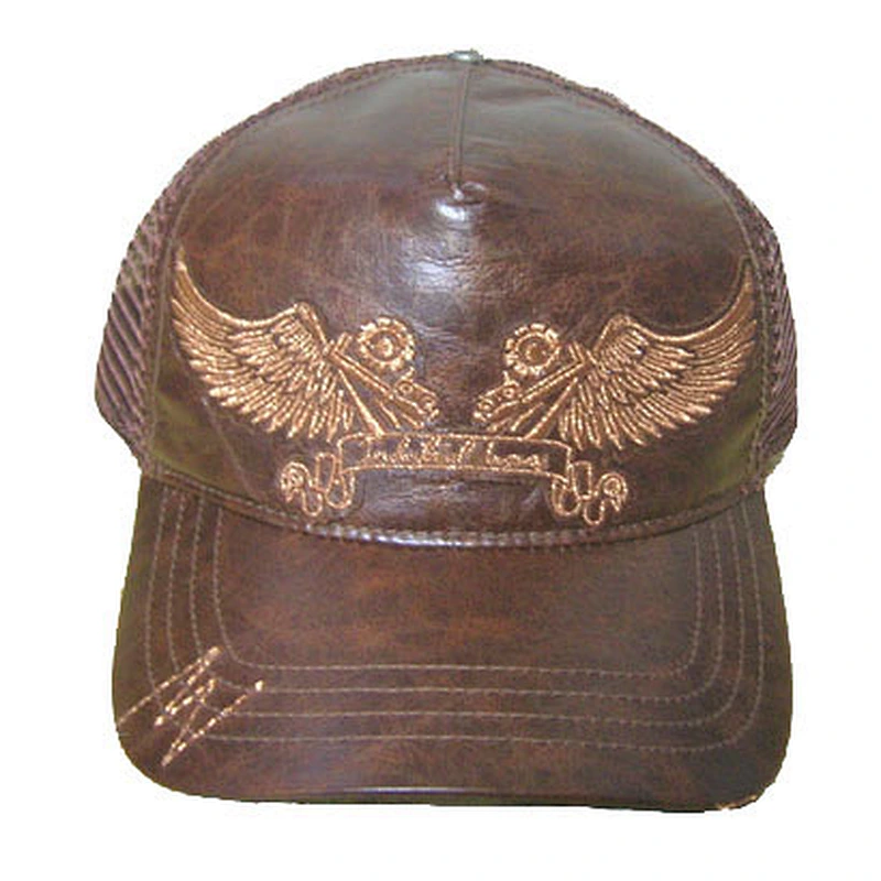 PU leather mesh hat