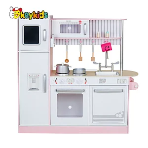 New Original Design pink wooden frozen kitchen toy set for children W10C382B