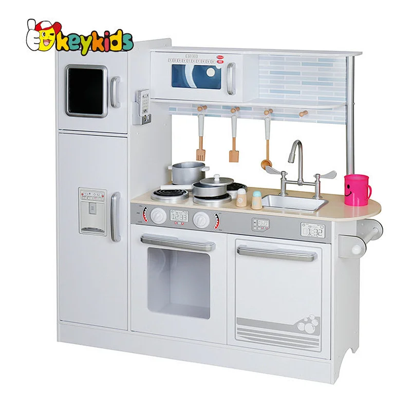 New Original Design large white wooden toy kitchen for children W10C382