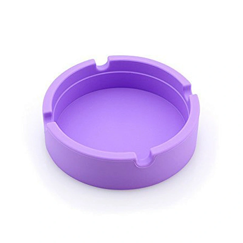 Custom durable round portable silicone ashtray