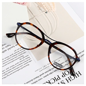 Fashion Design Retro round Eyeglasses double bridge acetate Optical Eyewear Frame