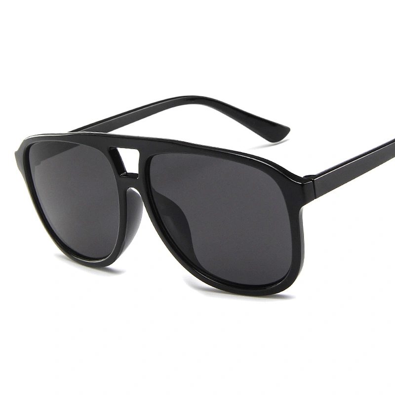 Double bridge blue green lens fashion oversized Plastic men sunglasses