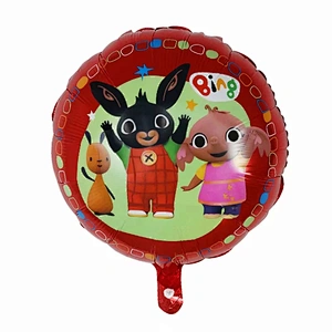 hot sell New Cartoon character bing bunny foil balloon black and red rabbit balloon for kids toys helium aluminum