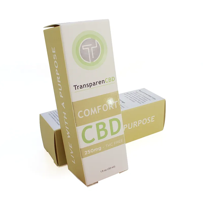 30ml matt lamination spot UV coated paper box for cbd oil