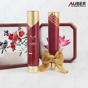 Chinese style high glossy tube with gold screw on cap