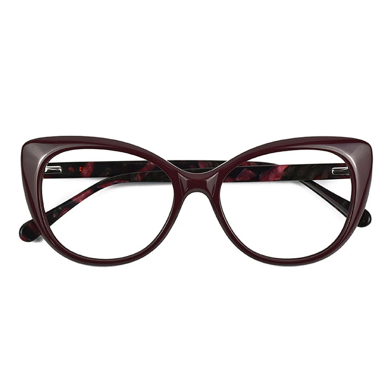 New Fashion Acetate Cat Eye Black Brown Customized Optical Reading Eyeglasses Frame for Women
