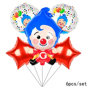 Cheap Cartoon Clown Foil Balloons Children Birthday Party Decorations Kids Lovely Clown Balls Baby Shower Air Globos Toys
