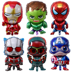 Cartoon Character Spider Man Man Iron America Super Hero Foil Balloons Captain Ant Man Globos For Kids Toy Party Decoration