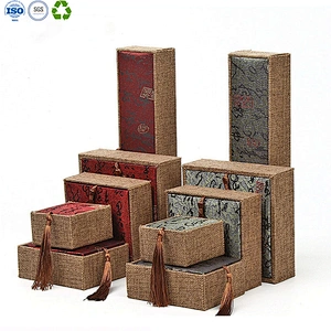 Chinese Style Vintage Linen Jewelry Box