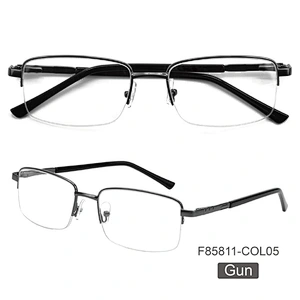 competitive half rim metal optical frame anti blue light blocking glasses manufacture