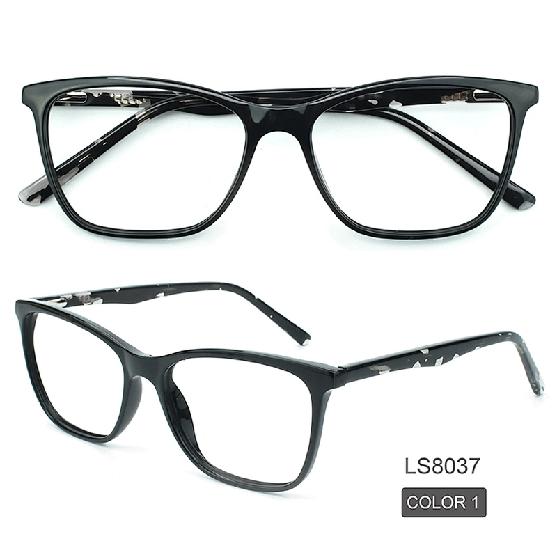 Fashionable Acetate Frames Glasses PC Lens Square Optical Eyewear Glasses