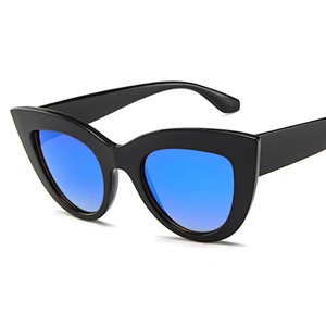 18004 Fashion Black Vintage Plastic Frames Women Cat Eye Sunglasses