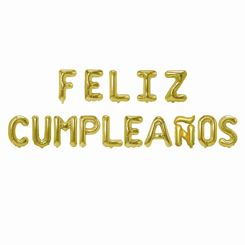 Wholesale Birthday Party Decoration Balloon Spanish Feliz Cumpleanos Letter Balloon Set