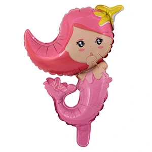 Cartoon Mermaid Foil Balloon Happy Birthday Balloons for Little Princess Baby Girl Birthday Party Decor