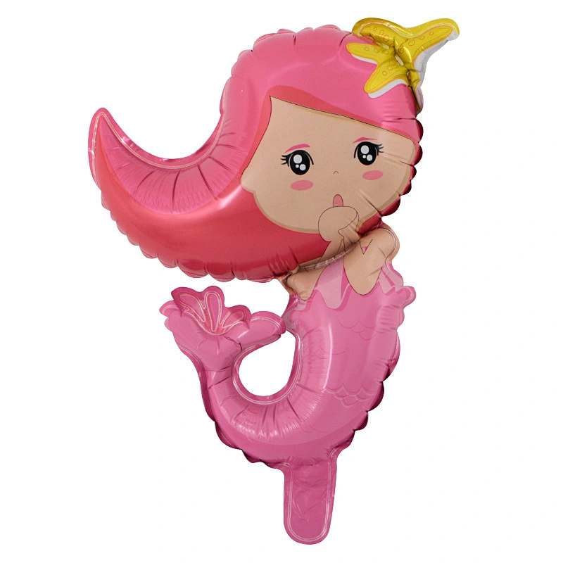 Cartoon Mermaid Foil Balloon Happy Birthday Balloons for Little Princess Baby Girl Birthday Party Decor