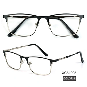 Multi color fashion design metal frame optical eyeglasses square lens gentleman dress
