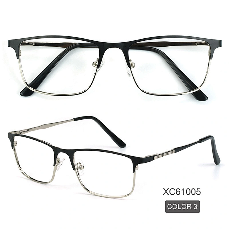 Multi color fashion design metal frame optical eyeglasses square lens gentleman dress