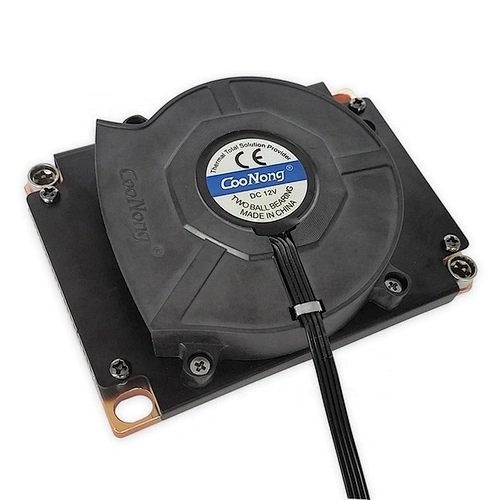 High quality 3647 narrow 1u copper heatsink with fan