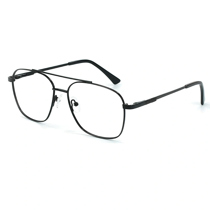 Double bridge big frame eyeglasses men retro gold temple oversized optical glasses