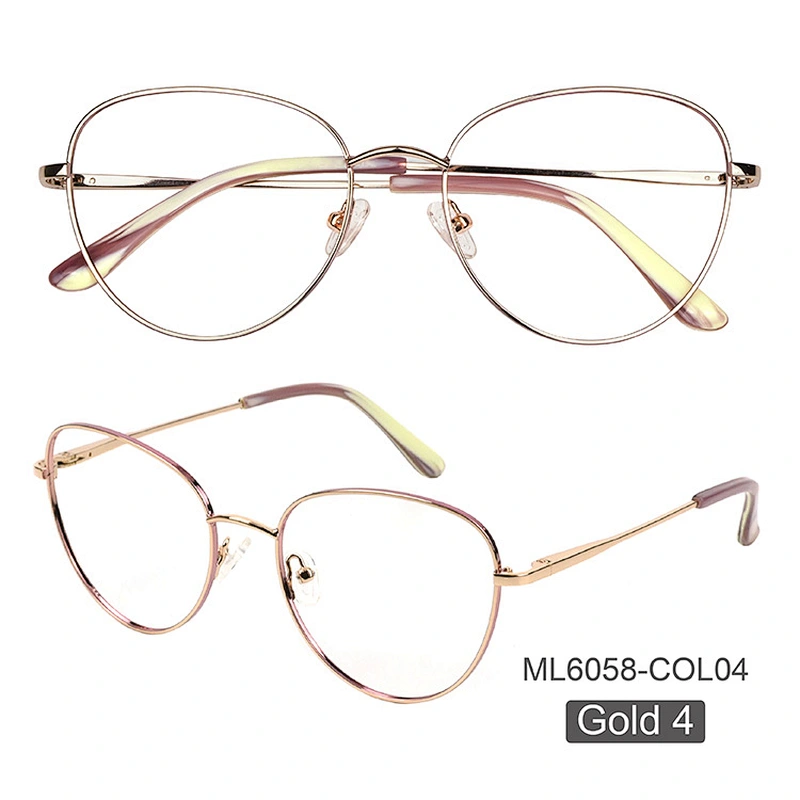 amazon hot sell custom ready stock eye glass eyewear gold metal eyeglasses optical frames for shop