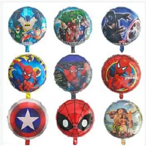 Hot Sale Birthday Party Decoration Balloon 18 Inch Round Shape Spiderman Iron Man Foil balloon