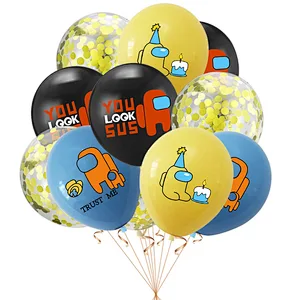 Among US Latex Balloons  with Conffeti Latex Balloon Birthday Party Decorations for Girls Women
