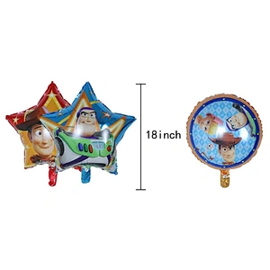 Toy Inspired Story Birthday Party Supplies, Happy Birthday Banner Foil latex Balloons for Toy Story Kids Baby Shower Party Decor