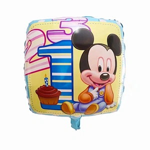 Mickey Minnie cartoon character balloon 18 inch heart   shape foil balloons for children's birthday party decorations
