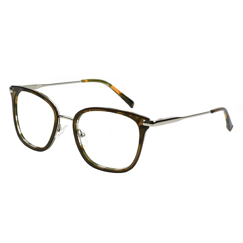 Innovative transparent acetate metal glasses frames square style eyeglassses frames optical blue light blocking glasses