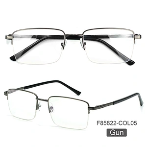 New fashion Custom hot sale square metal blue light blocking spectacle optical frame glasses for men