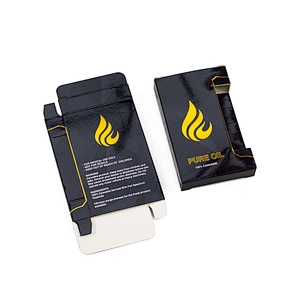 gold foil logo stamping paper package box for disposable vaping
