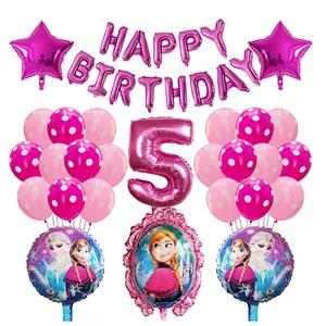 Frozen Party Latex Balloon Set Girl Kids 1 2 3 4 5 6 7 8 9 Birthday Party Decor Baby Shower Number Balloons Globos Supplies