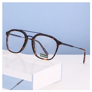 china wholesale classic acetate optical frame double bridge ready goods man eyeglasses