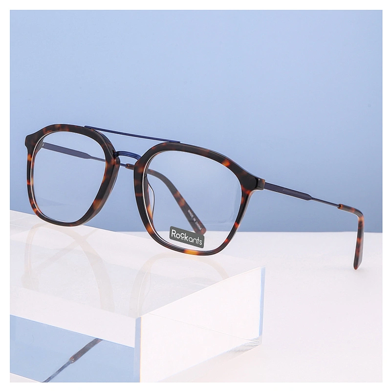 china wholesale classic acetate optical frame double bridge ready goods man eyeglasses