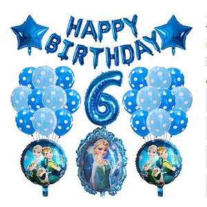 Frozen Party Latex Balloon Set Girl Kids 1 2 3 4 5 6 7 8 9 Birthday Party Decor Baby Shower Number Balloons Globos Supplies