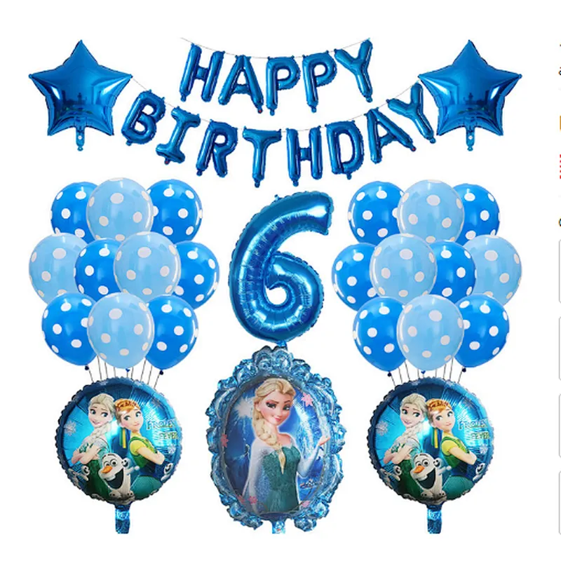 Frozen Party Latex Balloon Set Girl Kids 1 2 3 4 5 6 7 8 9 Birthday Party Decor Baby Shower Number Balloons Globos Supplies