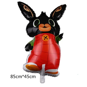 hot sell New Cartoon character bing bunny foil balloon black and red rabbit balloon for kids toys helium aluminum