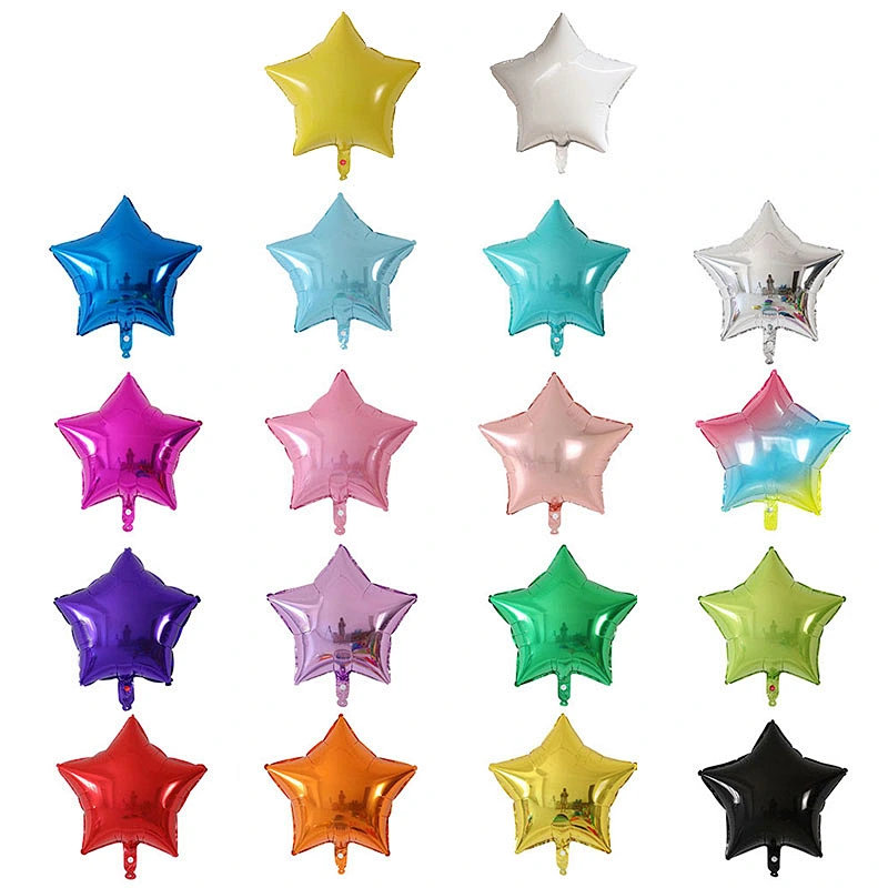 Multiple Color 18 inch Plain Pure Star Shaped Foil Helium Balloons Birthday Party Decorations