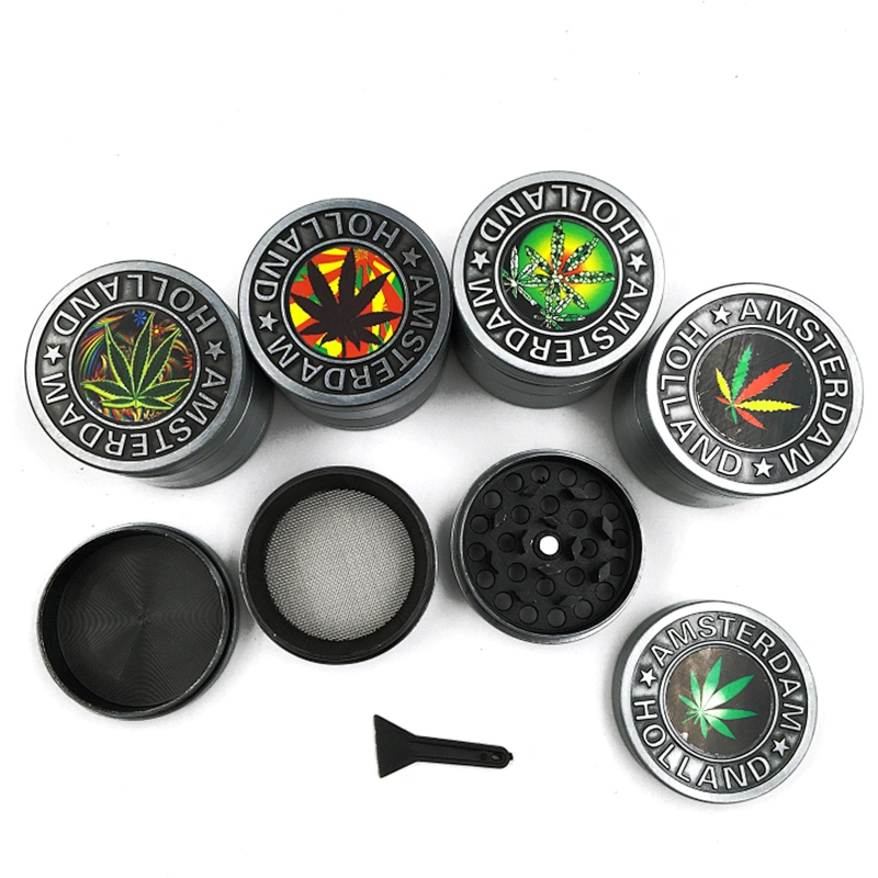 High quality weed accessories hot selling free shipping grinder Amsterdam 4 parts 40mm Zinc Alloy smoking Herb Grinder