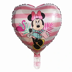 Mickey Minnie cartoon character balloon 18 inch heart   shape foil balloons for children's birthday party decorations
