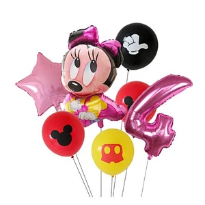 7pcs Cartoon Mickey Minnie Mouse Foil Balloons Set Globos For Baby Shower Kids Happy Birthday Party Decorations