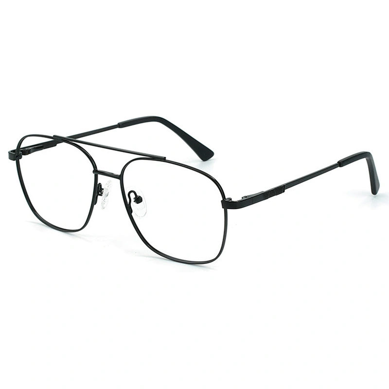 Double bridge big frame eyeglasses men retro gold temple oversized optical glasses