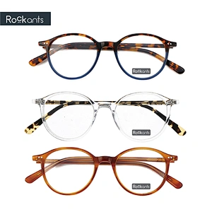 Latest design retro for woman acetate optical frame round eyeglasses