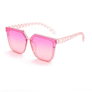 2021 Vintage Retro Style 8 Colors Big Square Crystal Gradient Feeling Full Rim Diamond Cut Sunglasses