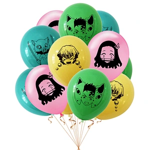 Demon Slayer Latex Balloons  with Conffeti Latex Balloon Birthday Party Decorations for Girls Women
