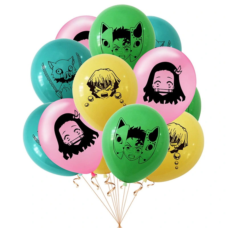 Demon Slayer Latex Balloons  with Conffeti Latex Balloon Birthday Party Decorations for Girls Women