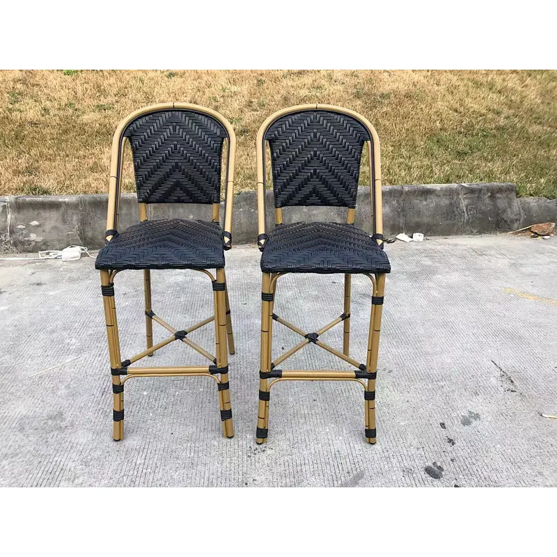 French style bistro rattan stool
